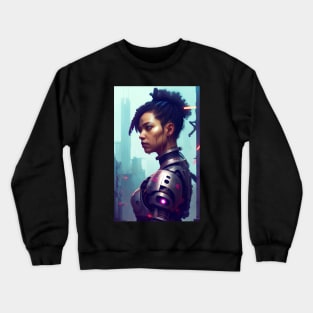 Abstract Cyberpunk Female Cyborg Crewneck Sweatshirt